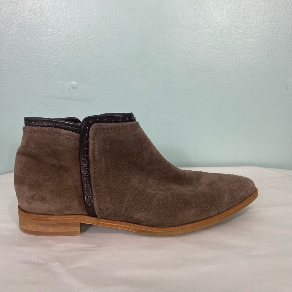 Italeau Suede Ankle Leather Booties Miralda Sz 38.5 Brown